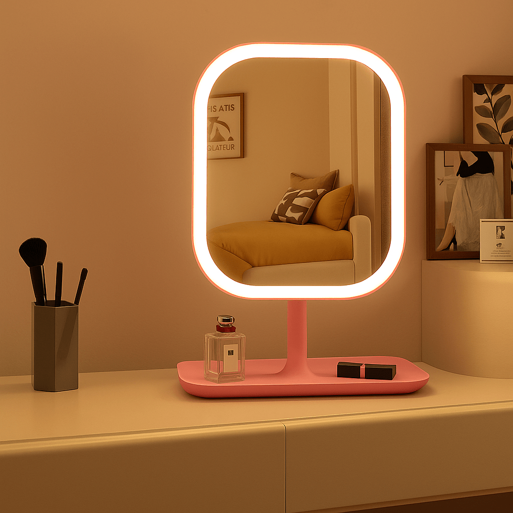 LuminaGlow LED Cosmetic Mirror With Touch Control And 3 Light Modes