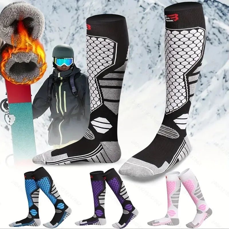Dolgu, Kompresyon ve Diz Boyu Sıcaklık Sağlayan FrostStride Termal Kayak Çorapları