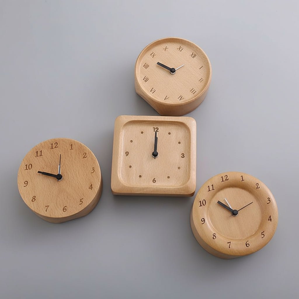 Nordwood Elegant Beech Wood Alarm Clock For A Stylish Home
