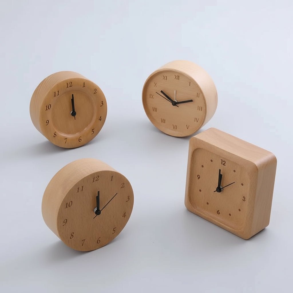 Nordwood Elegant Beech Wood Alarm Clock For A Stylish Home