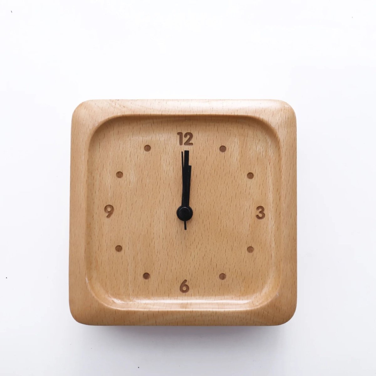 Nordwood Elegant Beech Wood Alarm Clock For A Stylish Home
