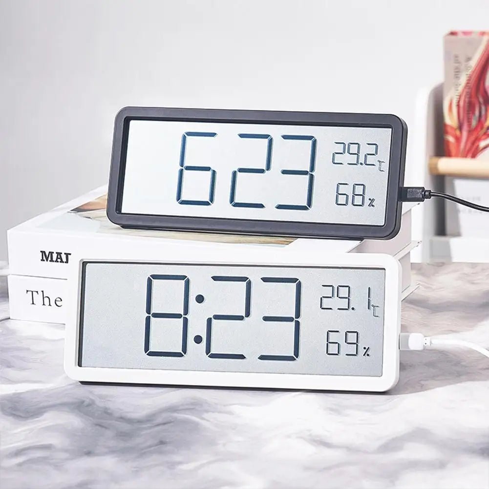 LyraTime große digitale Wanduhr mit LED-Anzeige und Klimasensor