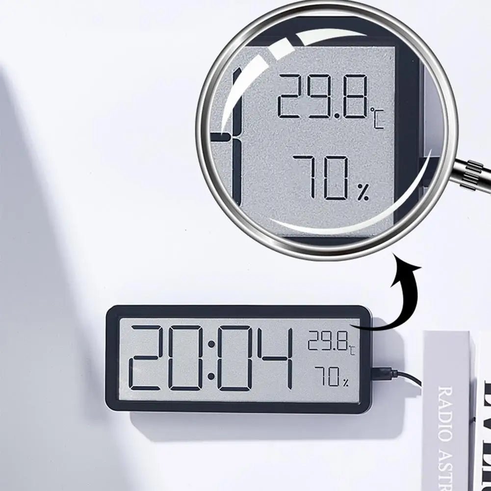 LyraTime große digitale Wanduhr mit LED-Anzeige und Klimasensor