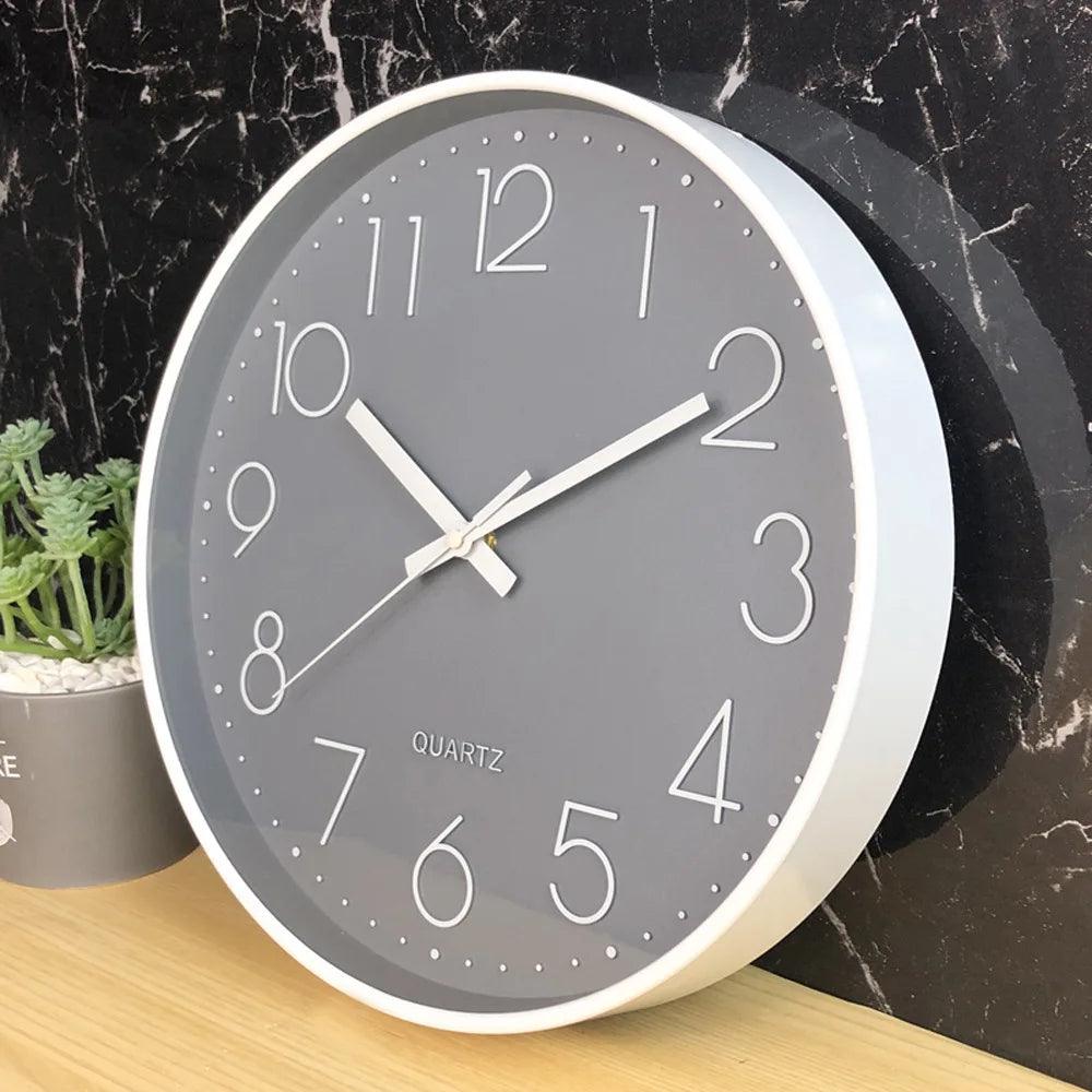 TranquilTime 12-Inch Silent Non-Ticking Wall Clock For Modern Decor