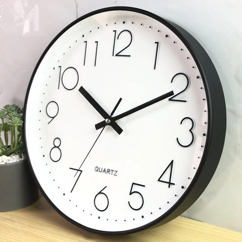 TranquilTime 12-Inch Silent Non-Ticking Wall Clock For Modern Decor