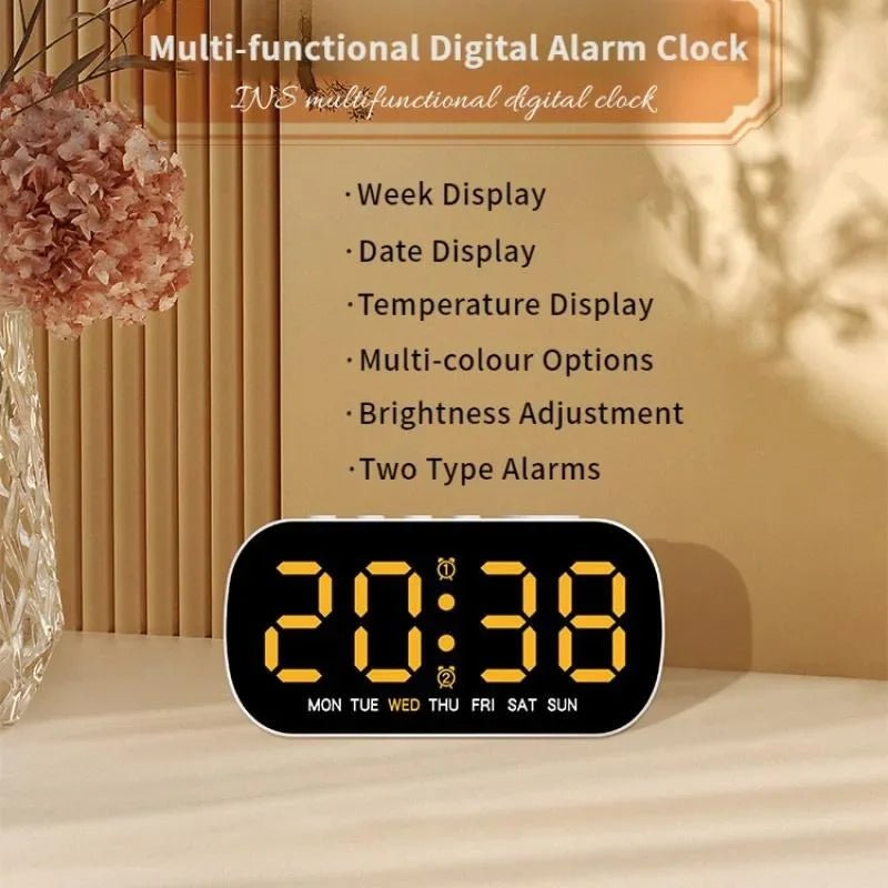 LumaTime Digitální LED budík s dvojím alarmem a zobrazením teploty