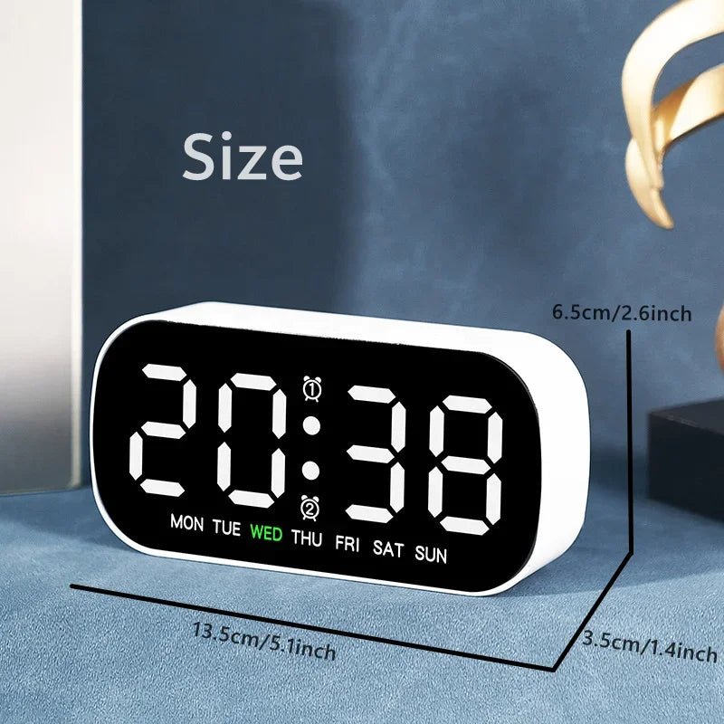 LumaTime Digitální LED budík s dvojím alarmem a zobrazením teploty