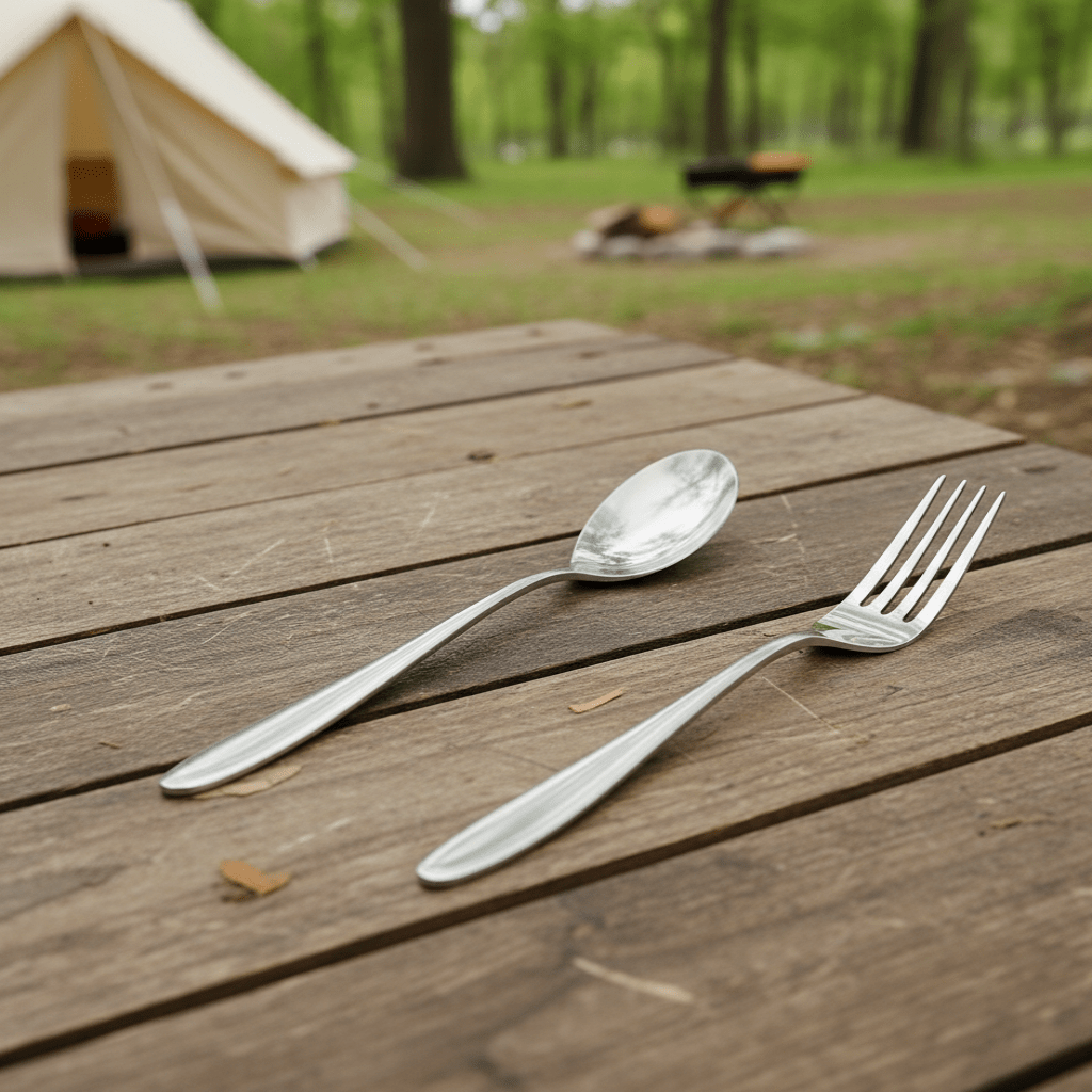 TrailNova Ultralight Titanium Cutlery Set for Camping and Trekking