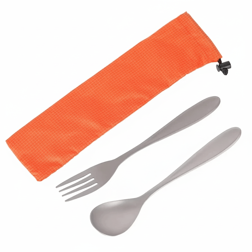 TrailNova Ultralight Titanium Cutlery Set for Camping and Trekking
