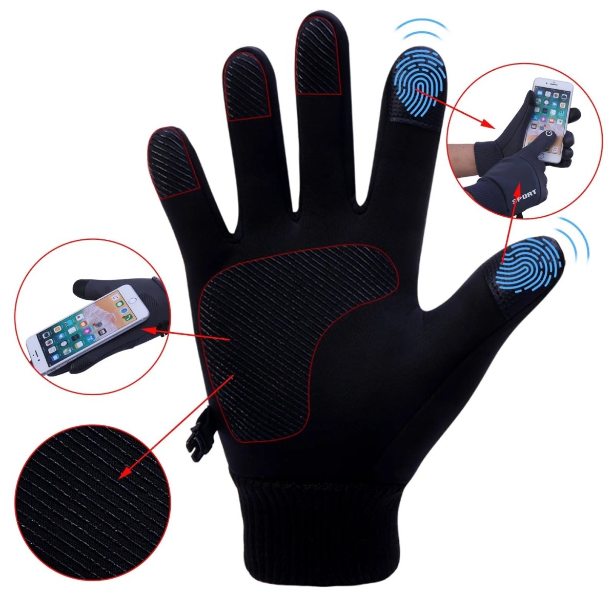 FrostGuard Thermal Touchscreen Gloves With Water Protection And Grip