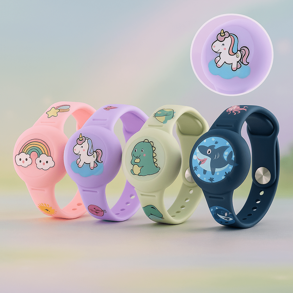 BrightWrist Farverigt GPS-armbånd til børn med justerbar rem