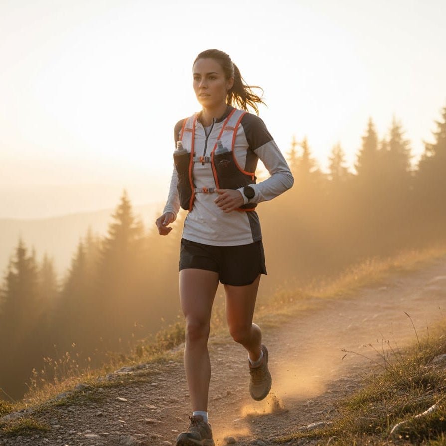 AeroStride Ultraleichte Trailrunning-Weste mit zwei weichen Trinkflaschen