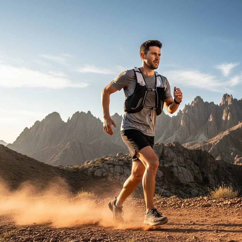 AeroStride Ultraleichte Trailrunning-Weste mit zwei weichen Trinkflaschen