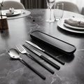VoyageCutlery סט סכו"ם נסיעות פרימיום מפלדת אל-חלד לשימוש יומיומי