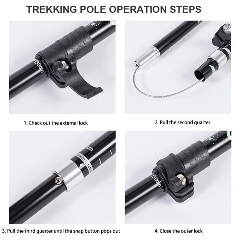TrailNova Ultralight 5-Piece Telescopic Trekking Poles For Mountain Hiking