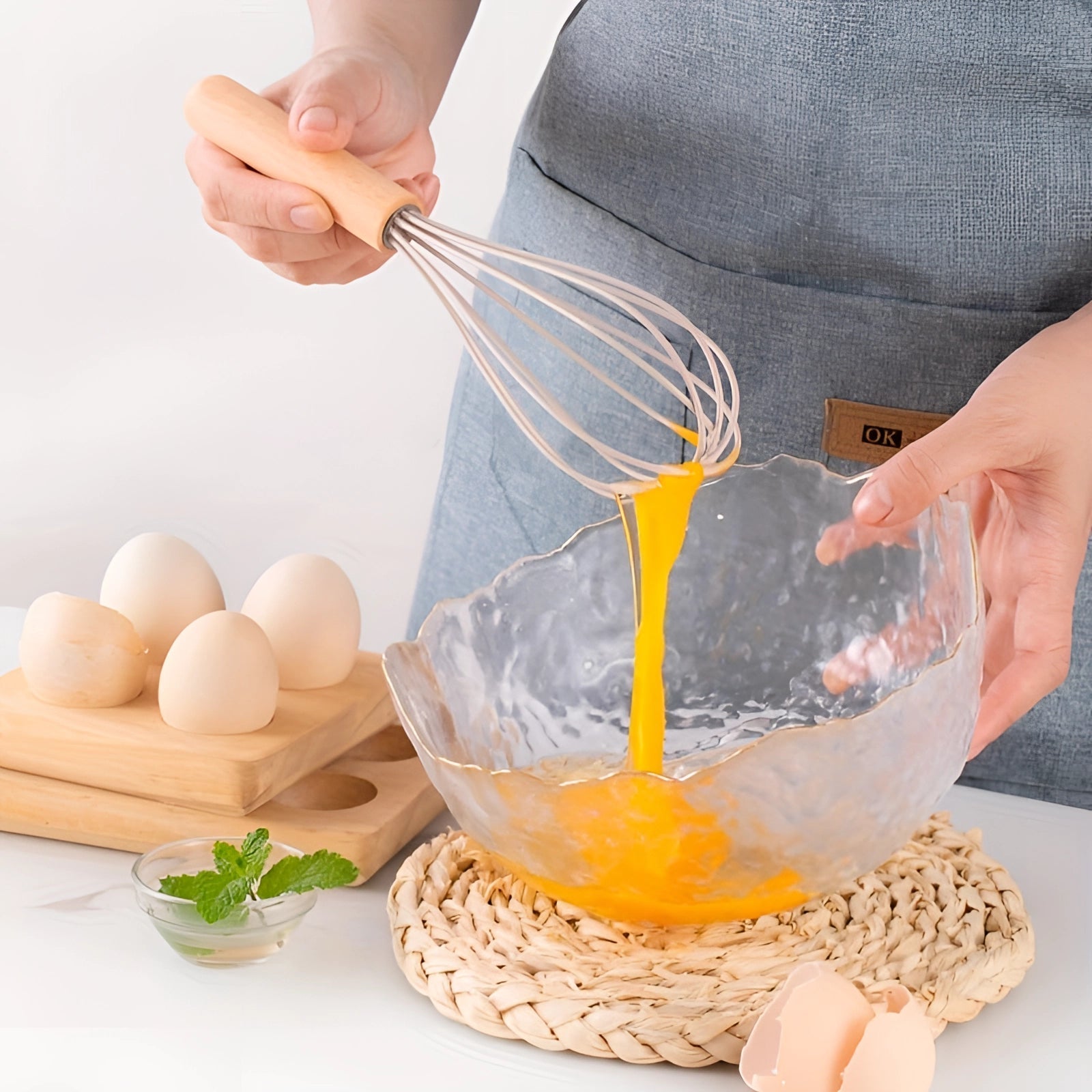 NovaChef Nonstick Silicone Kitchen Utensils Set With Bamboo Handles