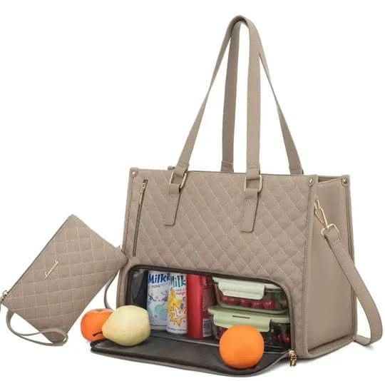 LuxeCarry Duo 2 In 1 Elegant Shopping Bag With Insulated Compartment And Large Space