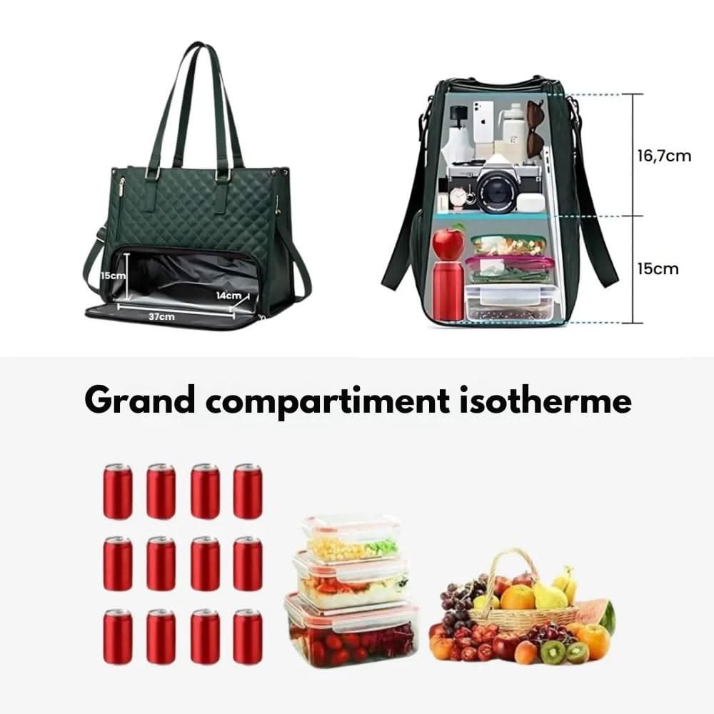 LuxeCarry Duo 2 In 1 Elegant Shopping Bag With Insulated Compartment And Large Space