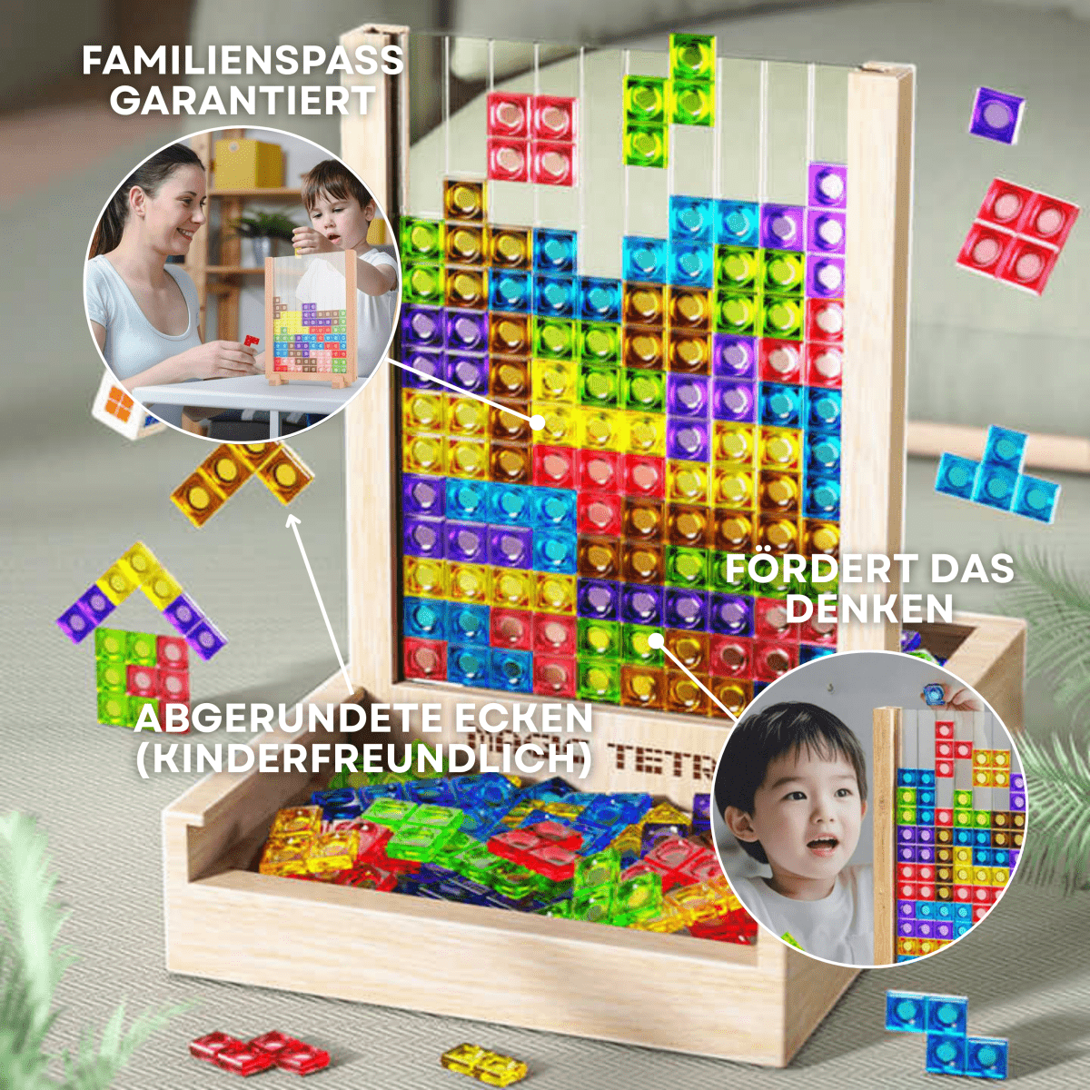 GreenCube Tetris Board Sustainable Puzzle Game for the Whole Family