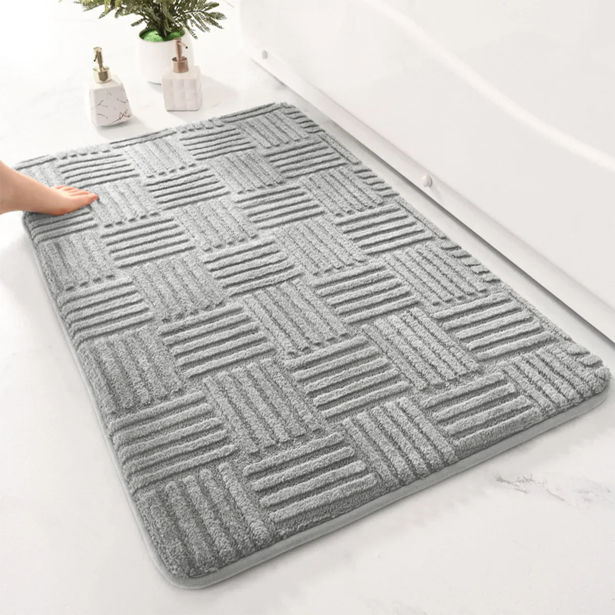 SafeStep Thick Non Slip Bath Mat For Safety And Comfort