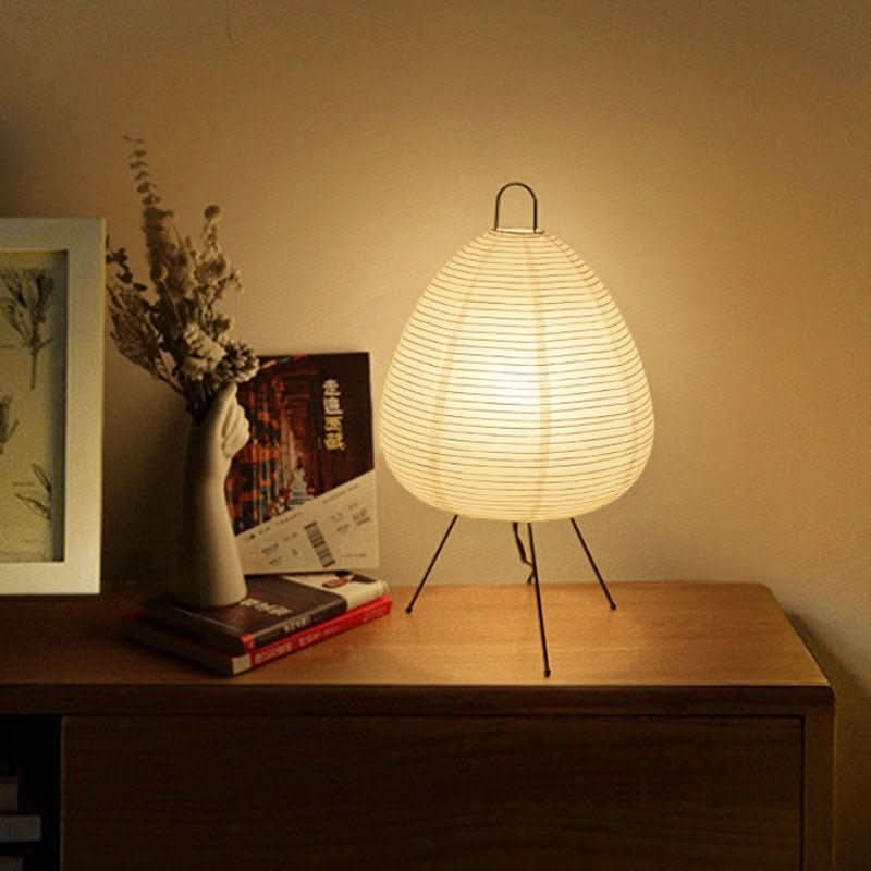 NamiRice Table Lamp Made of Rice Paper in Japanese Design