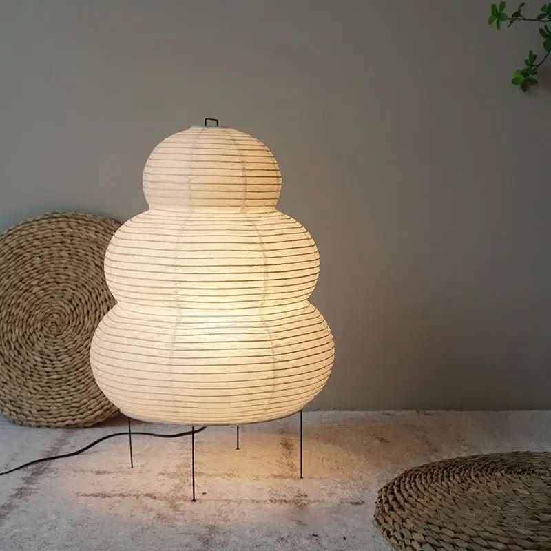NamiRice Table Lamp Made of Rice Paper in Japanese Design
