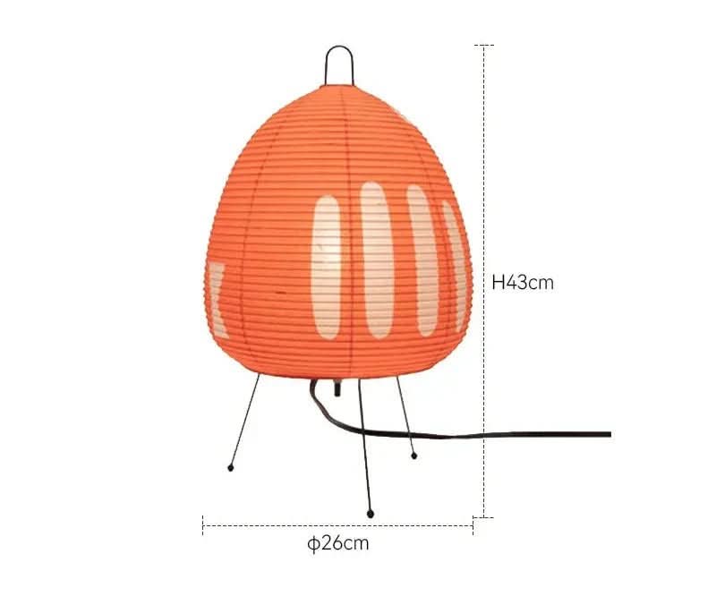 NamiRice Table Lamp Made of Rice Paper in Japanese Design