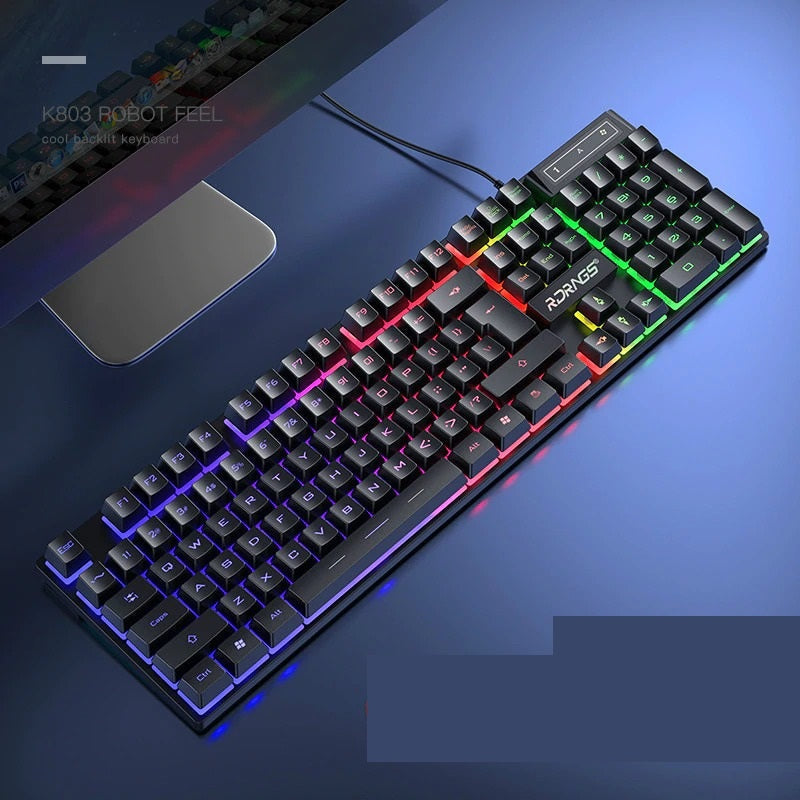 لوحة مفاتيح ميكانيكية مضيئة بإضاءة خلفية RGB لجلسات الألعاب