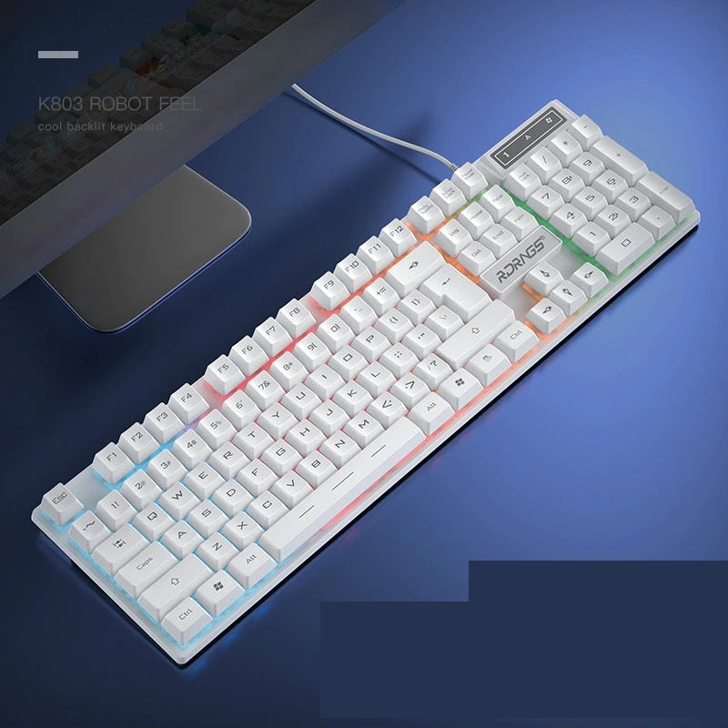 لوحة مفاتيح ميكانيكية مضيئة بإضاءة خلفية RGB لجلسات الألعاب