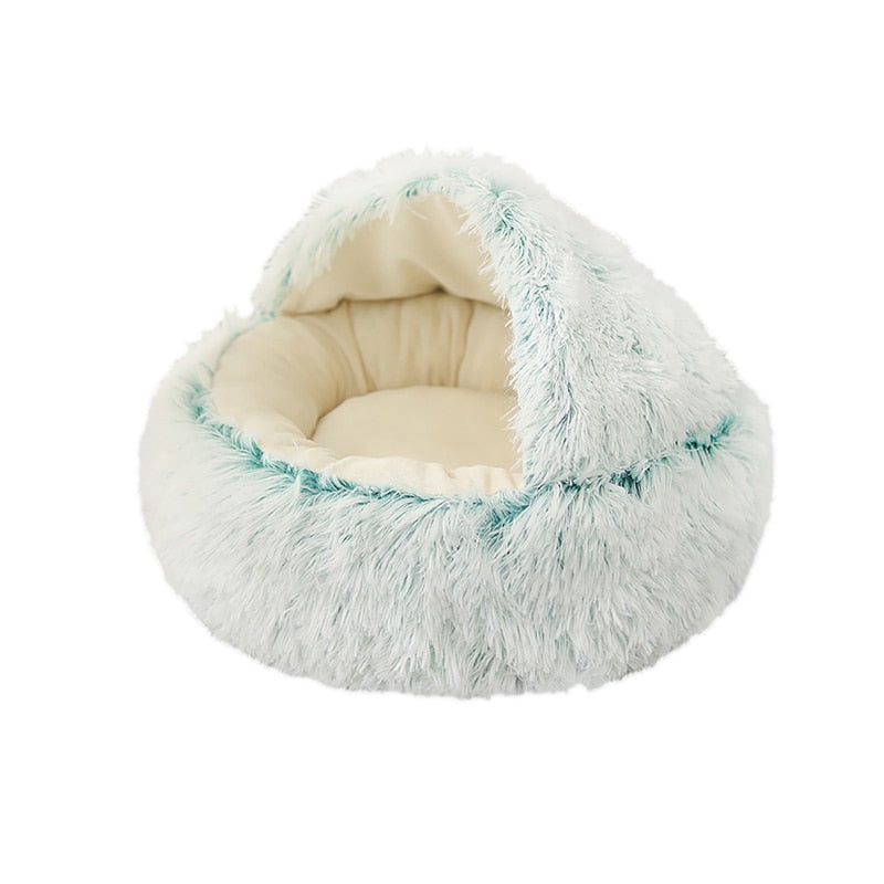 Calming Round Plush Cave Bed For Dogs And Cats With Cozy Design