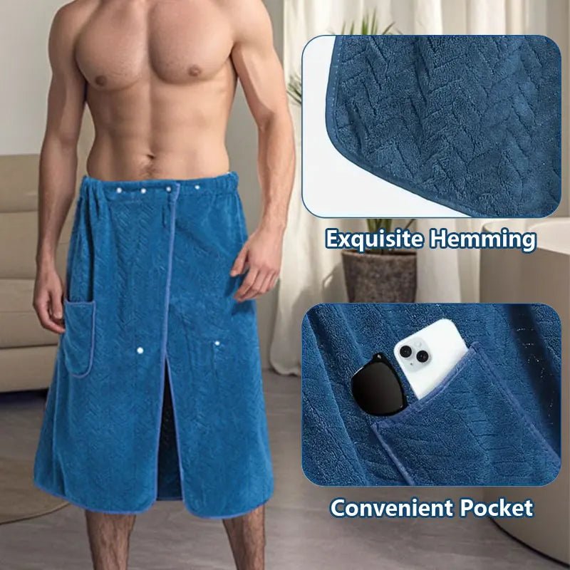 WrapMate Pro Men's Wrap Towel In Skirt Design, Plus Size, Comfortable And Absorbent