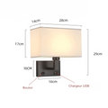 LumaNova Modern Wall Mount Bedside Lamp And Fabric Shade