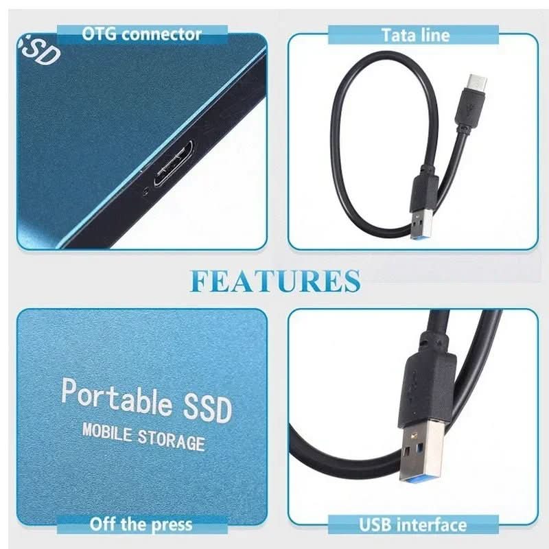 VertoDrive SSD External 100GB Drive With USB-C And USB 3.1