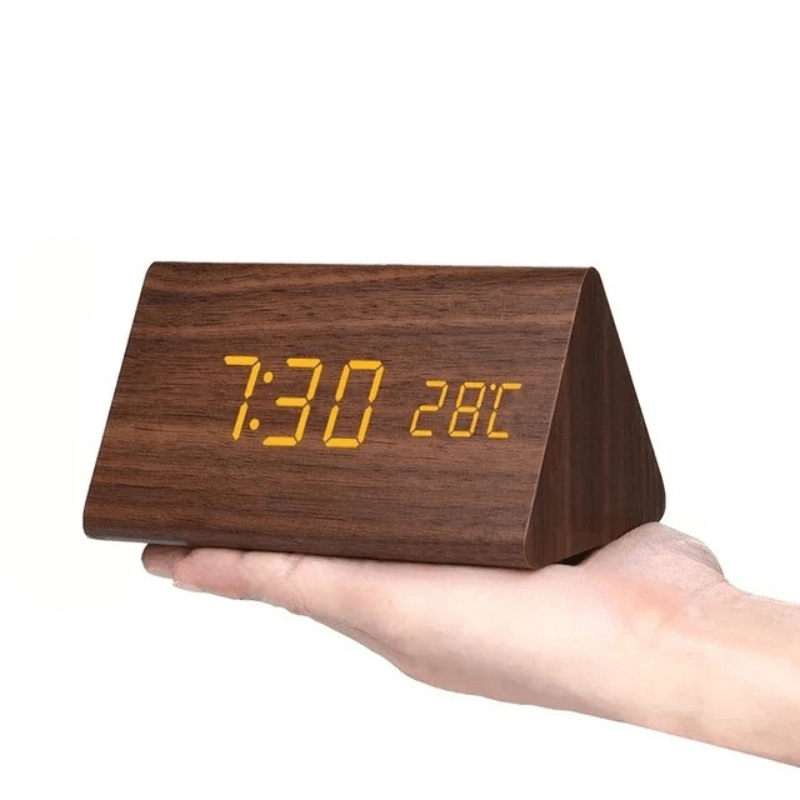 WoodLume Réveil LED Digital et Stylé au Design en Bois Naturel