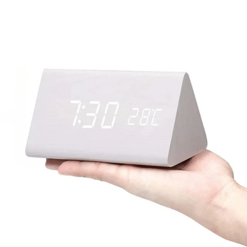 WoodLume Réveil LED Digital et Stylé au Design en Bois Naturel