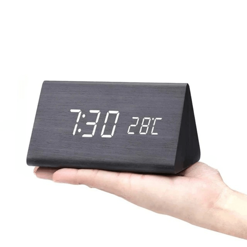 WoodLume Réveil LED Digital et Stylé au Design en Bois Naturel