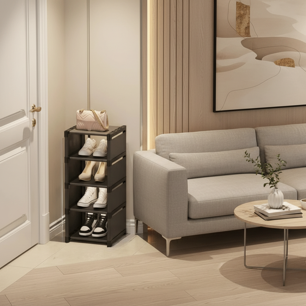 Corner Saver Stackable Shoe Rack For Small Spaces And Corners