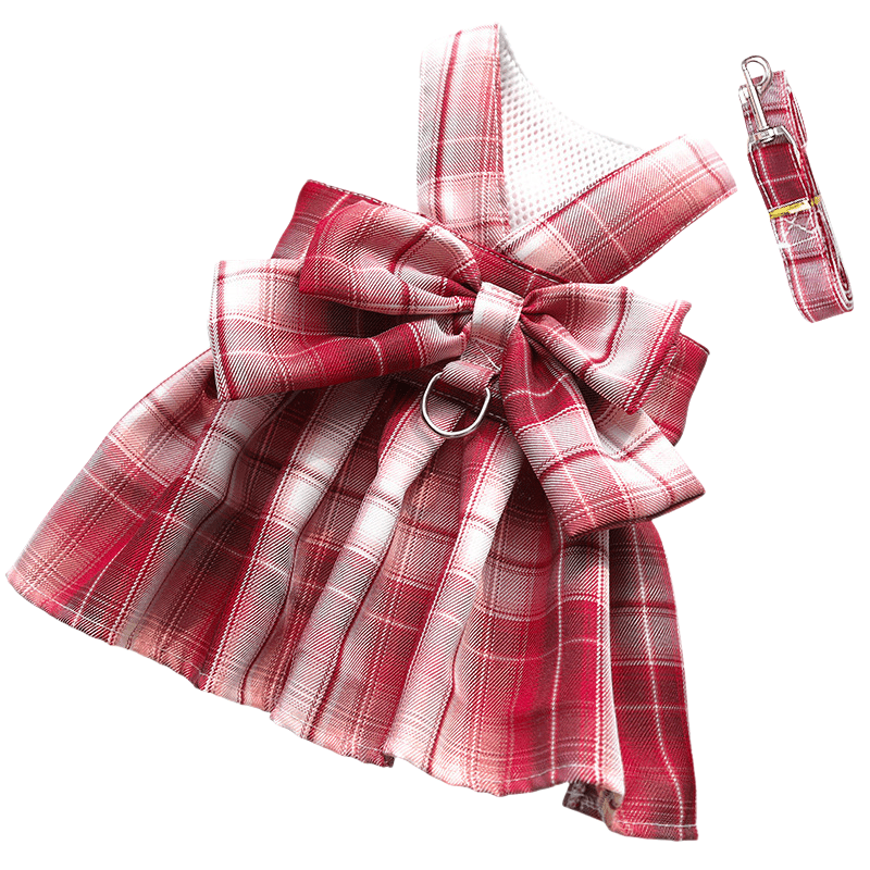 AuroraPaw Adjustable Dog Harness With Elegant Bow For Stylish Walks