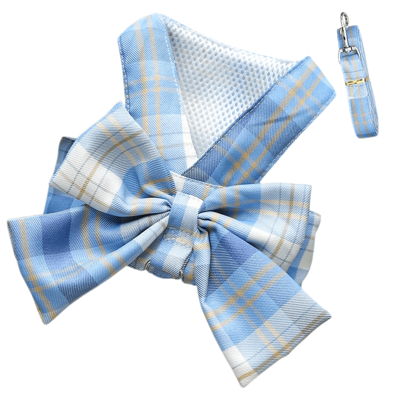 AuroraPaw Adjustable Dog Harness With Elegant Bow For Stylish Walks