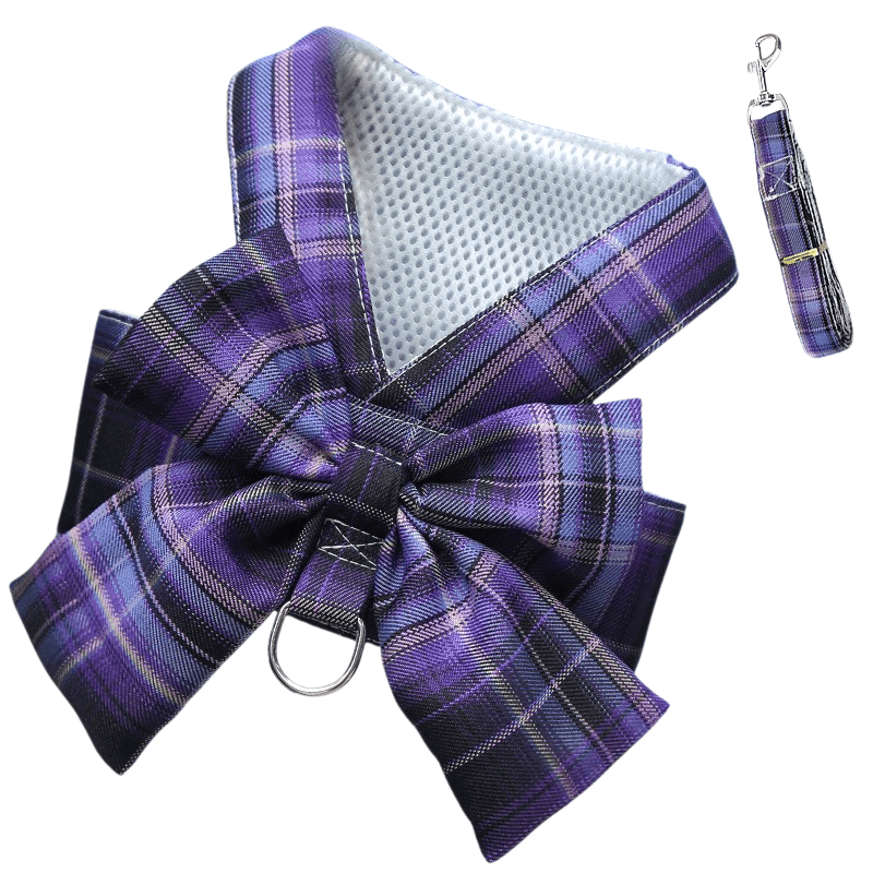 AuroraPaw Adjustable Dog Harness With Elegant Bow For Stylish Walks