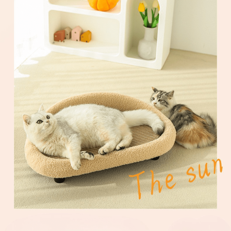 SilkPaw Retreat Stylish Hideaway With Scratching Surface And Cozy Cushion