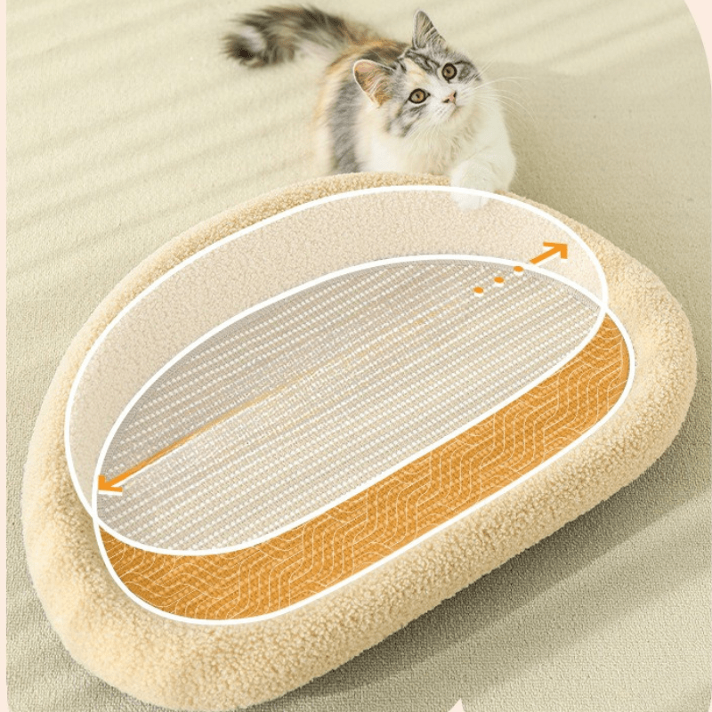 SilkPaw Retreat Stylish Hideaway With Scratching Surface And Cozy Cushion