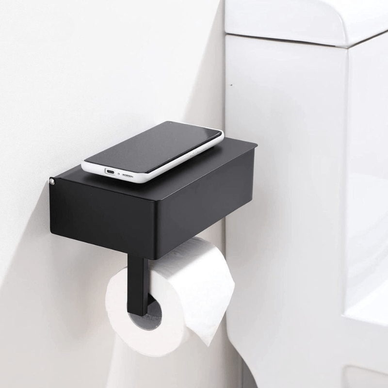 NexaLux Stainless Steel Toilet Paper Holder With Storage Compartment