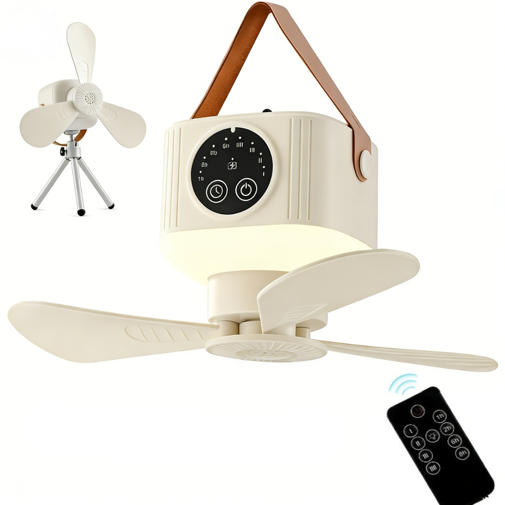 Genopladelig campingventilator