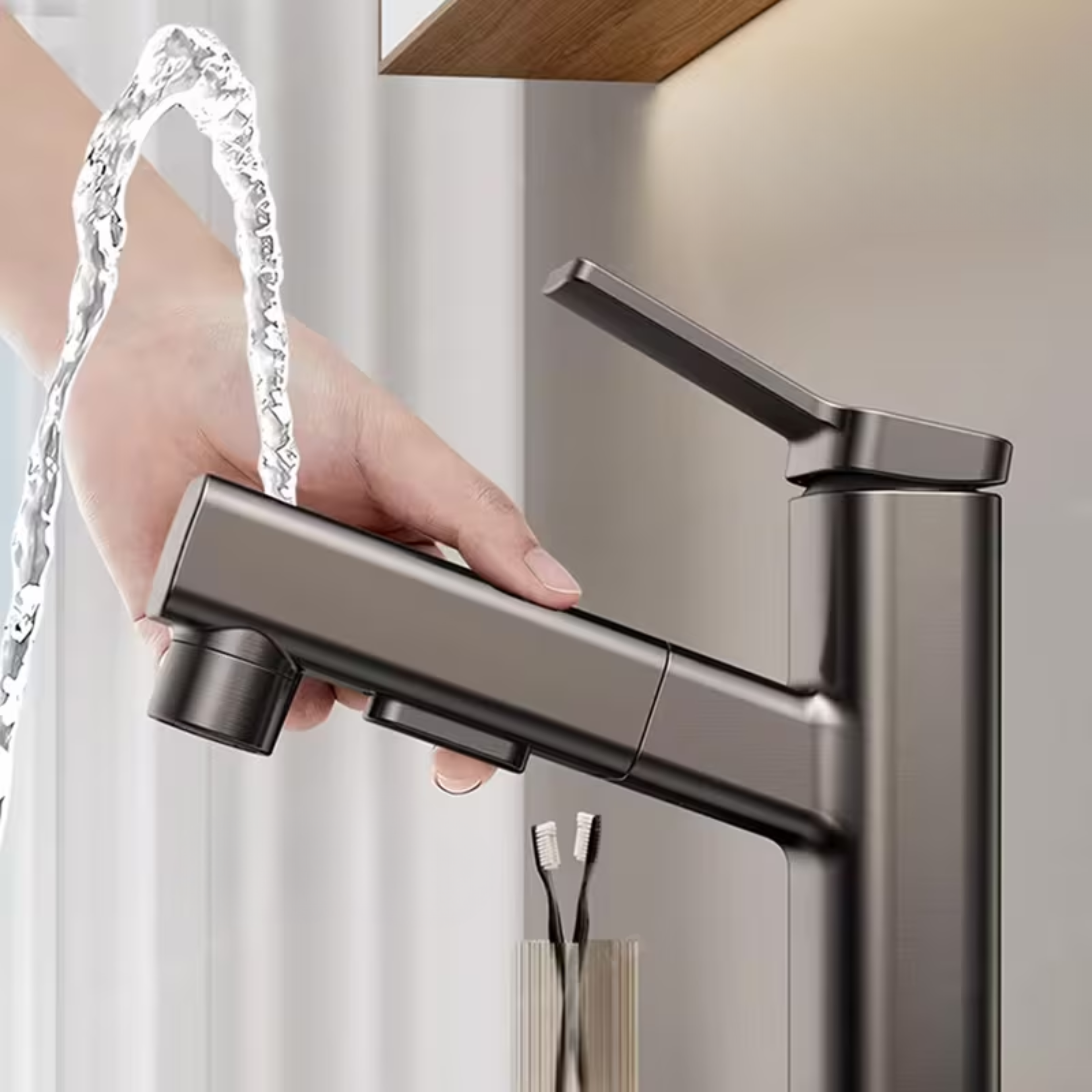 Robinet d'évier à trois modes avec douchette extractible