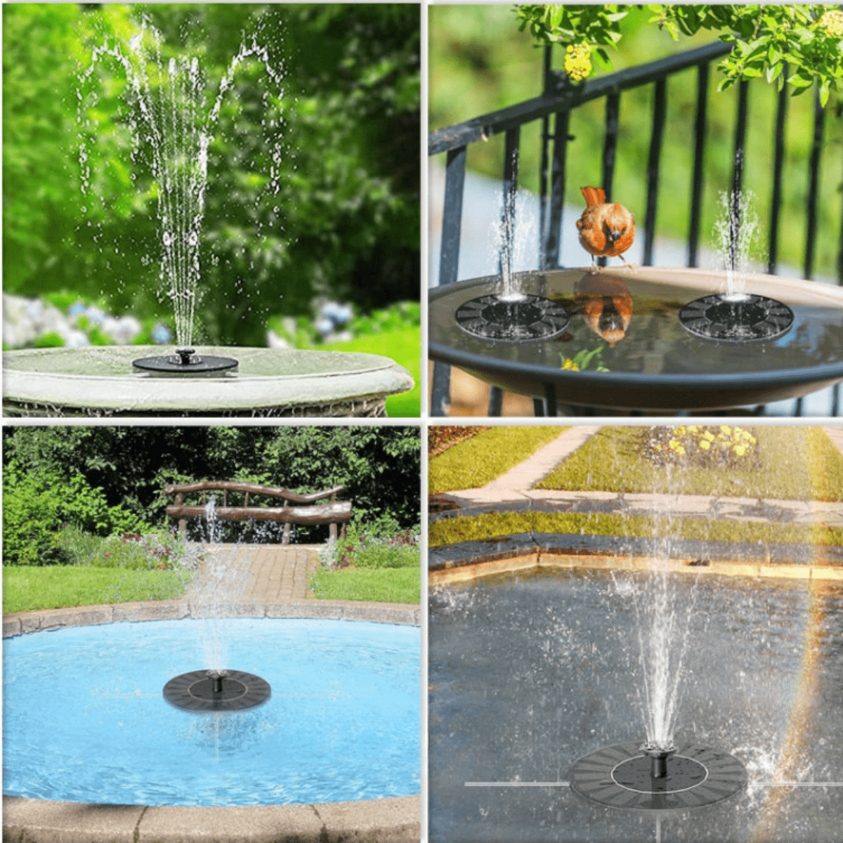 Green Solar Bird Fountain for a Peaceful Garden Oasis