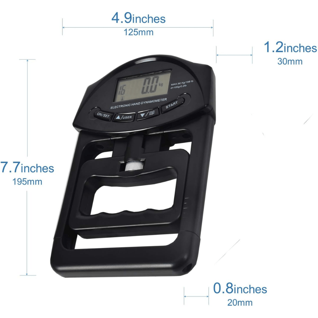 GripFlex Digital Handheld Grip Force Meter Up to 120 Kg