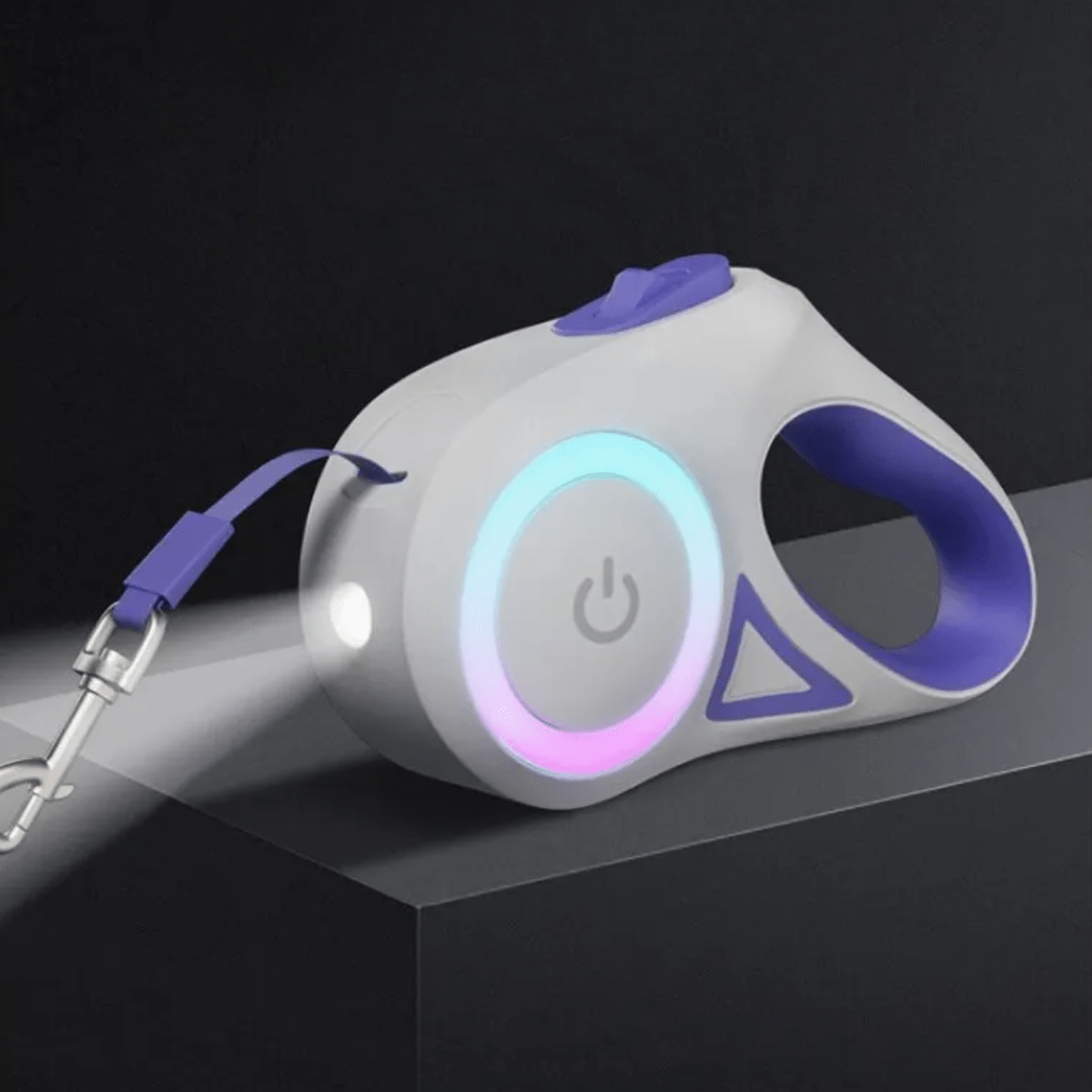 GlowTrail Automatisk Hundesnor med LED-lys og USB-genopladeligt Batteri, 3 m Længde