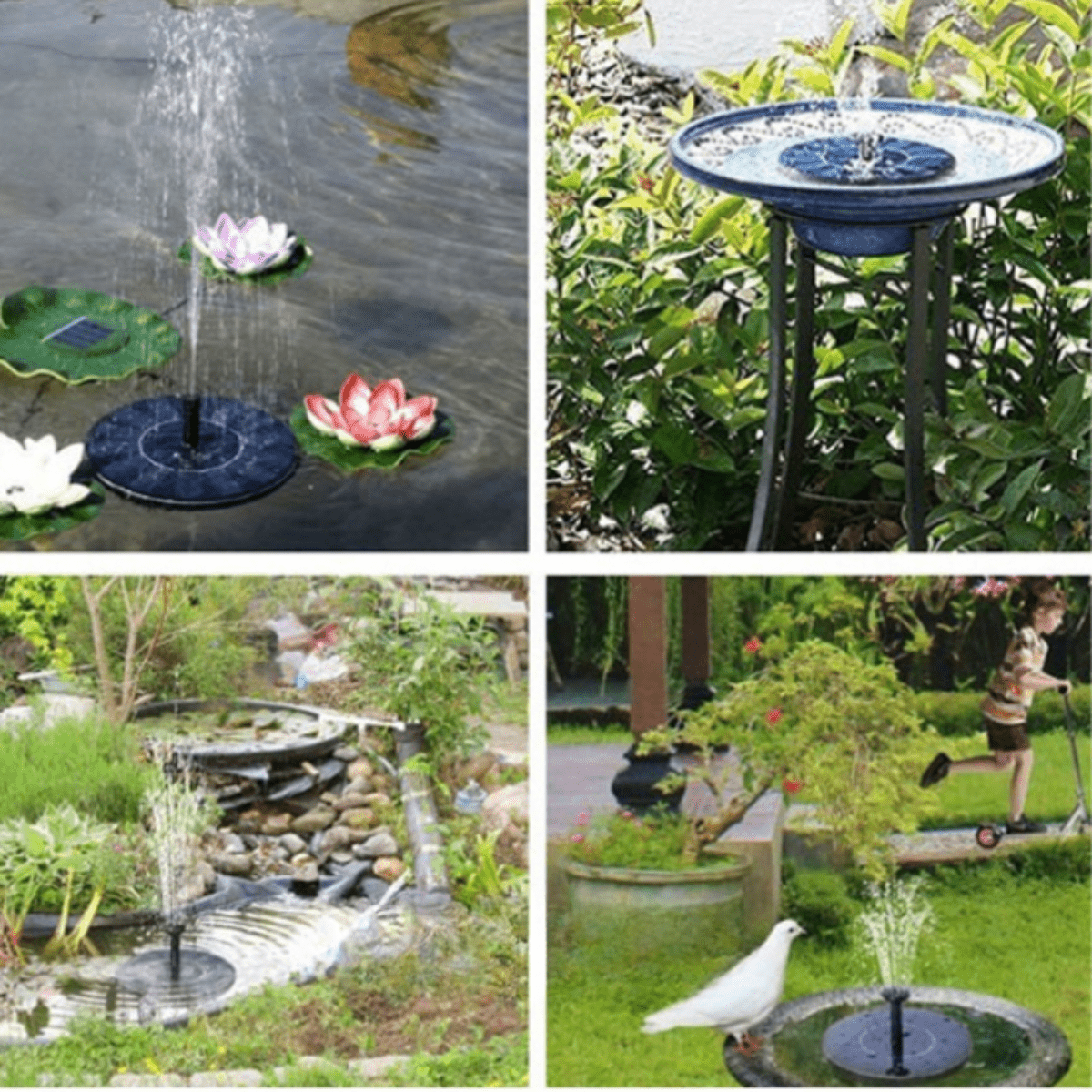 Green Solar Bird Fountain for a Peaceful Garden Oasis