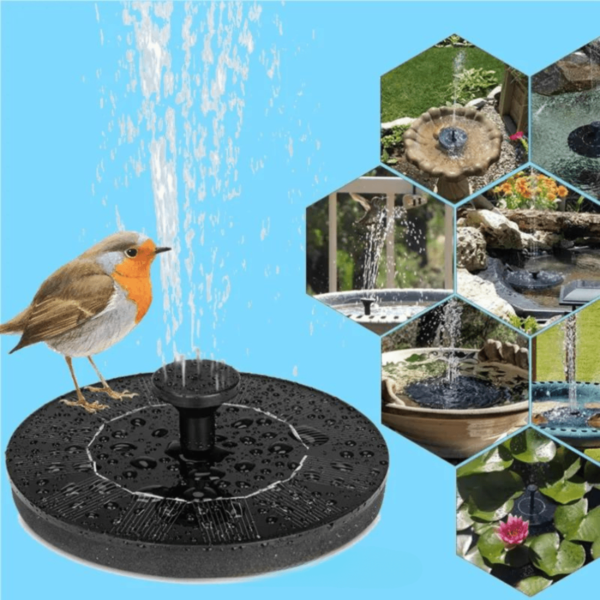Green Solar Bird Fountain for a Peaceful Garden Oasis
